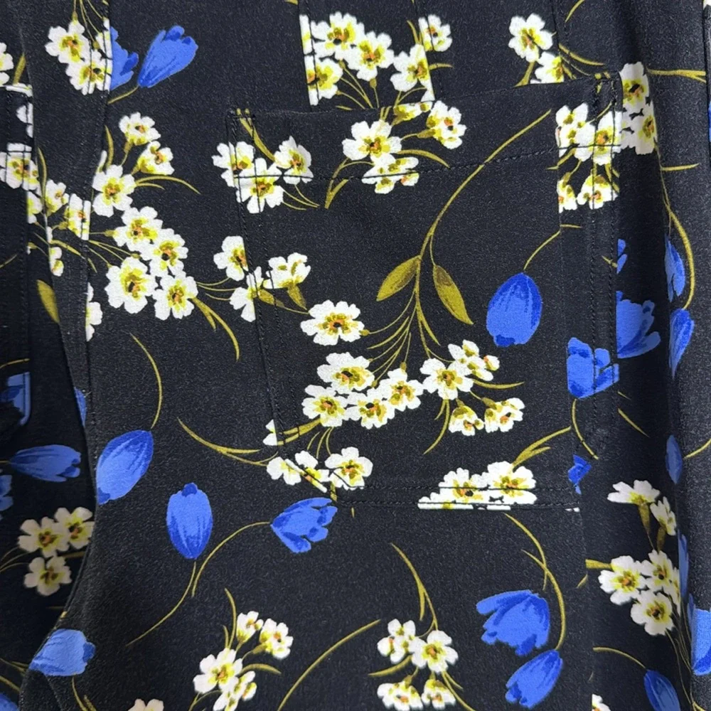 Maeve Black Floral Wide-Leg Cropped Trousers - Picture 4 of 7